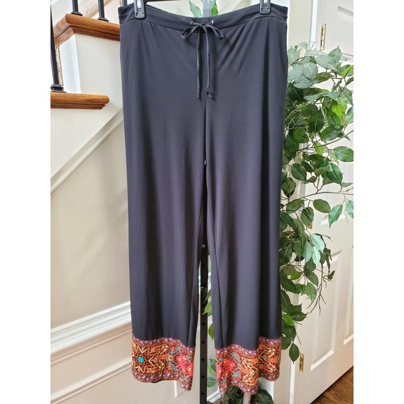 NY & Company Black Polyester Drawstring Casual With Front Back Pockets Pant XL - Picture 10 of 13